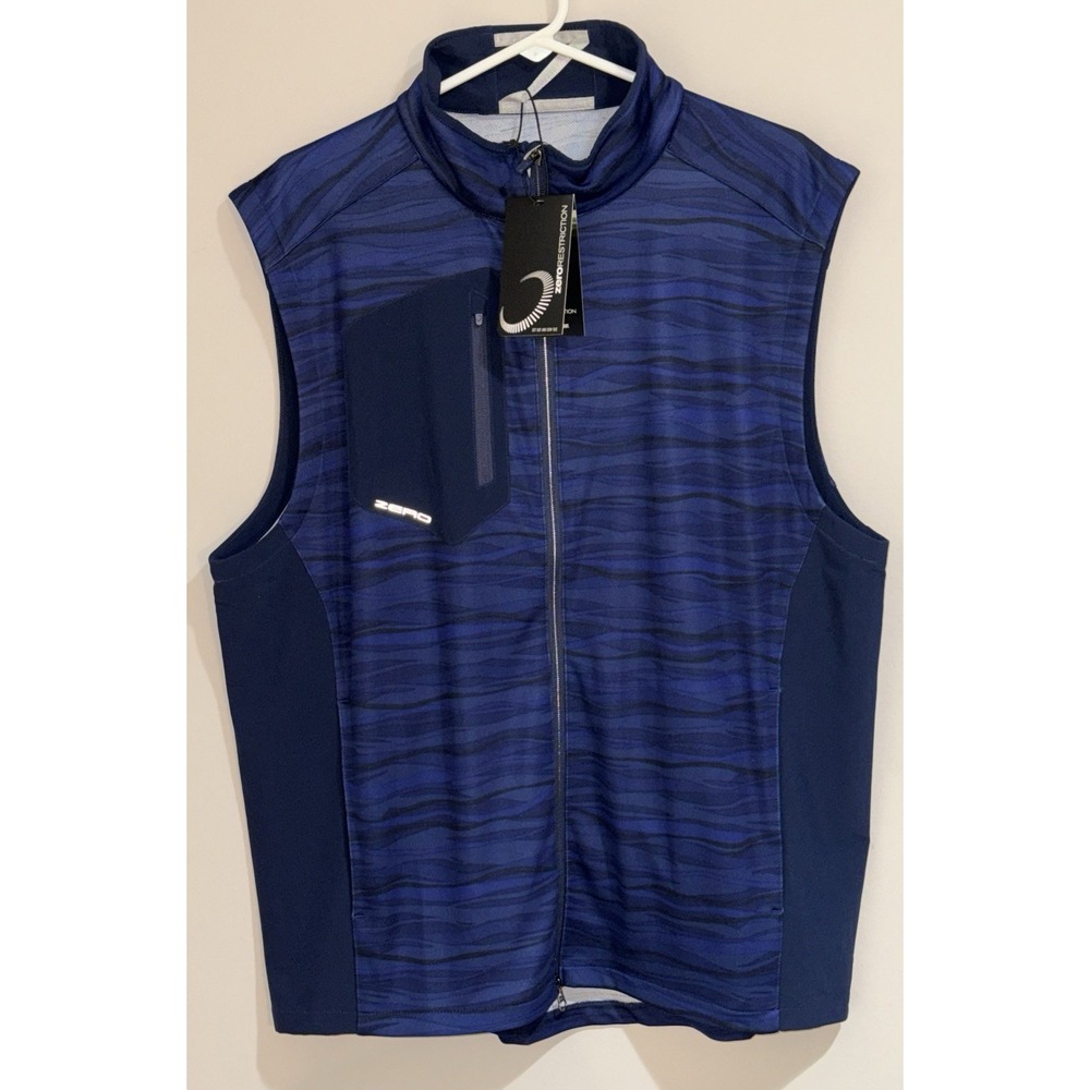 Zero Restriction Wave Hybrid Vest W1097 Men's XL Navy Golf Full Zip NWT RARE